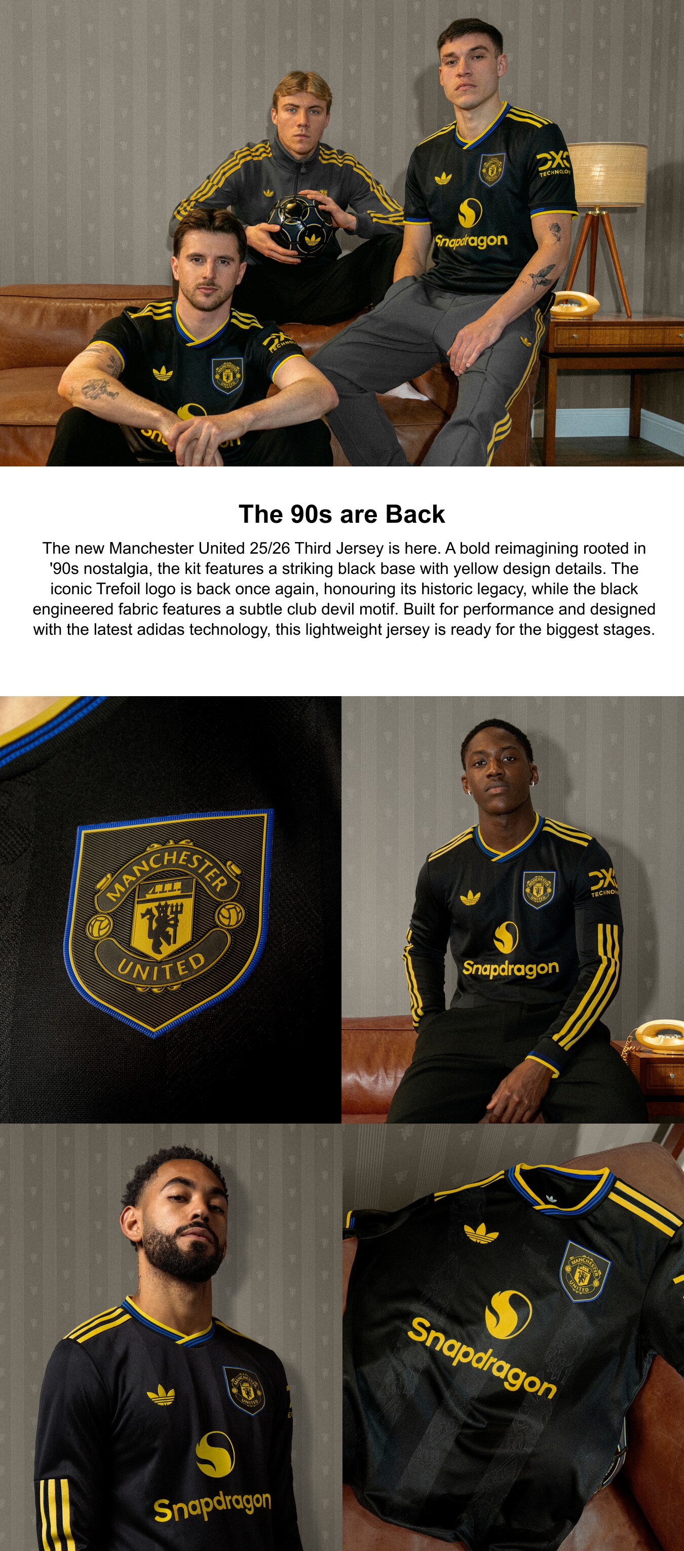 Manchester United adidas Third Shirt 2025-26 with Cunha 10 printing